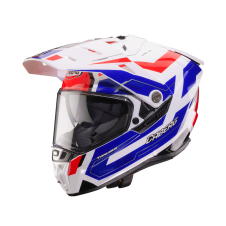 CABERG 2026 KASK OFFROAD / TRAIL / ADVENTURE DUOSPORT (DUAL) TANAMI RANGER KOLOR BIAŁY/CZERWONY/NIEBIESKI ROZMIAR S