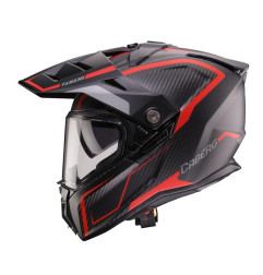 CABERG 2026 KASK OFFROAD / TRAIL / ADVENTURE DUOSPORT (DUAL) TANAMI CARBON GRAVITY KOLOR CZERWONY/SZARY ROZMIAR S