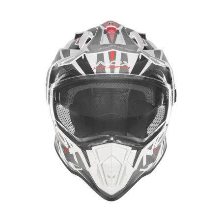 NOX PROMOCJA KASK OFFROAD / TRAIL DUOSPORT (DUAL) N312 TRACK Z SZYBKĄ I BLENDĄ KOLOR CZERWONY/BIAŁY ROZMIAR S