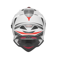 NOX PROMOCJA KASK OFFROAD / TRAIL DUOSPORT (DUAL) N312 TRACK Z SZYBKĄ I BLENDĄ KOLOR CZERWONY/BIAŁY ROZMIAR S