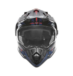NOX PROMOCJA KASK OFFROAD / TRAIL DUOSPORT (DUAL) N312 TRACK Z SZYBKĄ I BLENDĄ KOLOR CZARNY/CZERWONY/NIEBIESKI ROZMIAR S