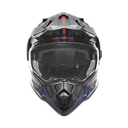NOX PROMOCJA KASK OFFROAD / TRAIL DUOSPORT (DUAL) N312 TRACK Z SZYBKĄ I BLENDĄ KOLOR CZARNY/CZERWONY/NIEBIESKI ROZMIAR S
