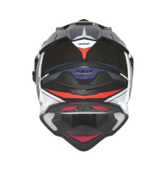 NOX PROMOCJA KASK OFFROAD / TRAIL DUOSPORT (DUAL) N312 TRACK Z SZYBKĄ I BLENDĄ KOLOR CZARNY/CZERWONY/NIEBIESKI ROZMIAR S