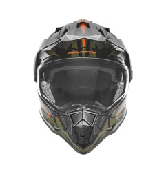 NOX PROMOCJA KASK OFFROAD / TRAIL DUOSPORT (DUAL) N312 TRACK Z SZYBKĄ I BLENDĄ KOLOR POMARAŃCZOWY/ZIELONY (KHAKI) ROZMIAR S