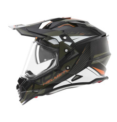 NOX PROMOCJA KASK OFFROAD / TRAIL DUOSPORT (DUAL) N312 TRACK Z SZYBKĄ I BLENDĄ KOLOR POMARAŃCZOWY/ZIELONY (KHAKI) ROZMIAR M