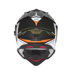 NOX PROMOCJA KASK OFFROAD / TRAIL DUOSPORT (DUAL) N312 TRACK Z SZYBKĄ I BLENDĄ KOLOR POMARAŃCZOWY/ZIELONY (KHAKI) ROZMIAR XL