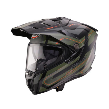 CABERG KASK OFFROAD / TRAIL / ADVENTURE DUOSPORT (DUAL) TANAMI RANGER CZARNY MAT/ZIELONY (KHAKI)/POMARAŃCZOWY KOLOR ROZMIAR M