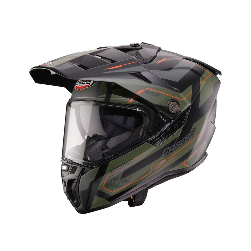 CABERG KASK OFFROAD / TRAIL / ADVENTURE DUOSPORT (DUAL) TANAMI RANGER CZARNY MAT/ZIELONY (KHAKI)/POMARAŃCZOWY KOLOR ROZMIAR L