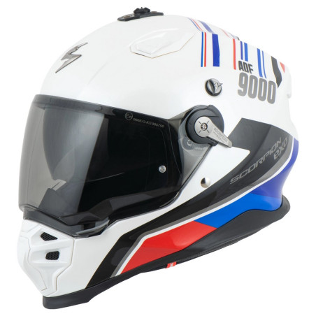 SCORPION KASK DUAL ENDURO / ADVENTURE ADF-9000 AIR DESERT WHITE/BLUE/RED KOLOR BIAŁY/NIEBIESKI/CZERWONY ROZMIAR M