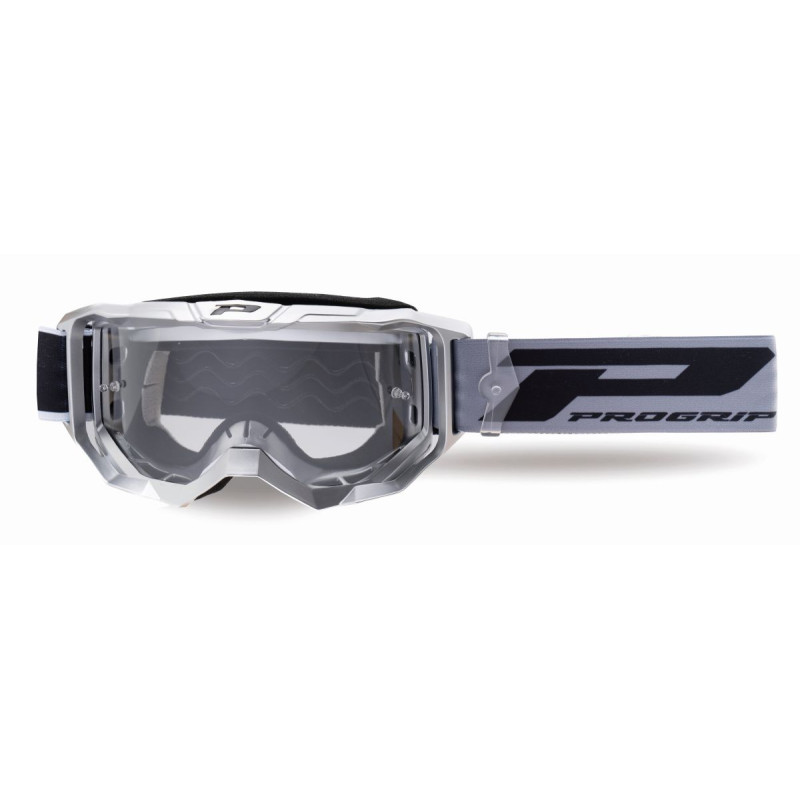 PROGRIP GOGLE PG3300-414 TR VISION KOLOR SREBRNY MAT (SZYBA PG3310 PRZEZROCZYSTA ANTISCRATCH, NO FOG, ANTI UV)