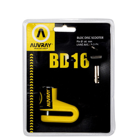AUVRAY blokada na tarczę BD16 - żółta, średnica bolca 6mm
