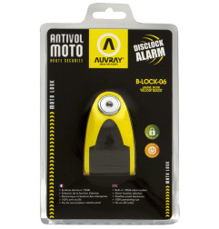 AUVRAY blokada na tarczę z alarmem B-LOCK 06 - żółto-czarna, średnica bolca 6mm