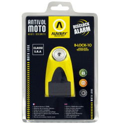 AUVRAY blokada na tarczę z alarmem B-LOCK 10 - żółta / czarna, średnica bolca 10mm (klasa S.R.A.)