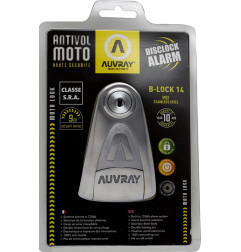 AUVRAY blokada na tarczę z alarmem B-LOCK 14 INOX - stal nierdzewna, średnica bolca 14mm (klasa S.R.A. oraz ART)