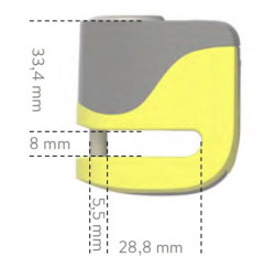 AUVRAY skuterowa blokada na tarczę z alarmem B-LOCK 06 MINI - żółto-czarna, średnica bolca 5,5mm