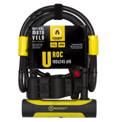 AUVRAY zapięcie U-LOCK U-ROC z linką 100cm - 180 x 245mm, średnica bolca 14mm, średnica linki 12mm