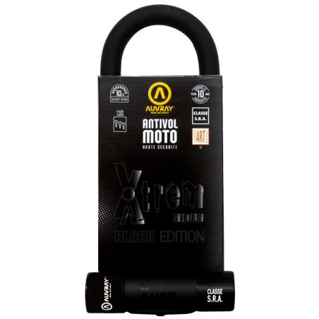 AUVRAY zapięcie U-LOCK XTREM MEDIUM BLACK EDITION - bolec 18mm, 85mm x 250mm (klasa S.R.A.)