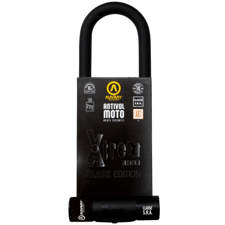 AUVRAY zapięcie U-LOCK XTREM MEDIUM BLACK EDITION - bolec 18mm, 85mm x 310mm (klasa S.R.A.)