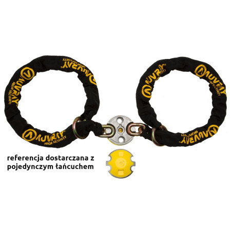 AUVRAY zestaw kotwa podłogowa podwójna 14mm + łańcuch 120cm z ogniwem lasso - długość 120cm, średnica 13,5mm (klasa S.R.A.)