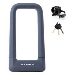 Zabezpieczenie rowerowe, zapięcie rowerowe na klucz, U-LOCK ROCKBROS (RKS626-GR) szary