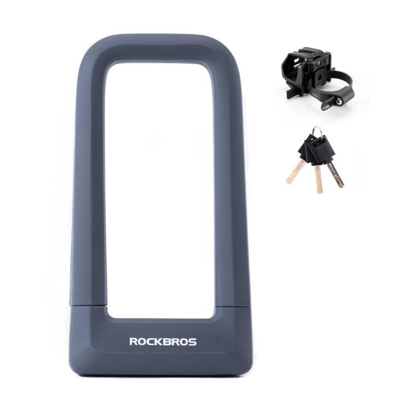 Zabezpieczenie rowerowe, zapięcie rowerowe na klucz, U-LOCK ROCKBROS (RKS626-GR) szary Zabezpieczenie rowerowe, zapięcie rowerowe na klucz, U-LOCK ROCKBROS (RKS626-GR) szary