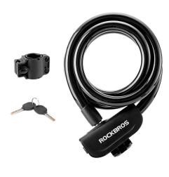 Zapięcie rowerowe, linka, na kluczyk ROCKBROS RKS515-BK czarne