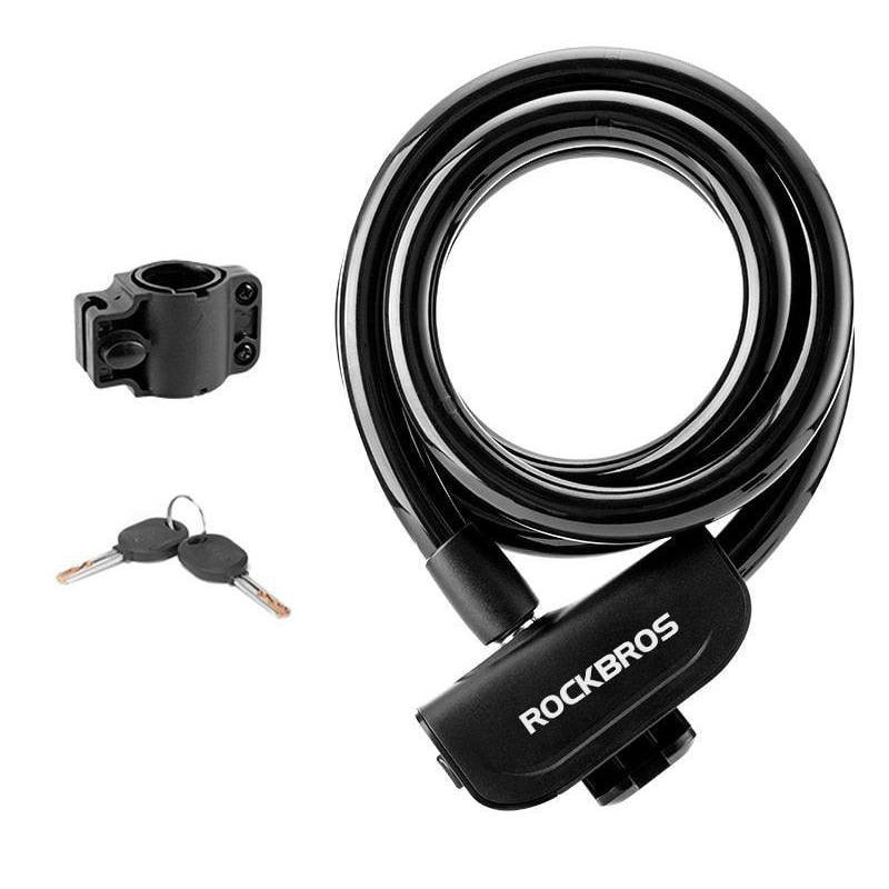 Zapięcie rowerowe, linka, na kluczyk ROCKBROS RKS515-BK czarne Zapięcie rowerowe, linka, na kluczyk ROCKBROS RKS515-BK czarne