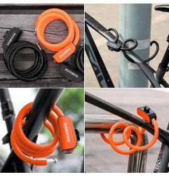 Zapięcie rowerowe, linka, na kluczyk ROCKBROS RKS515-BK czarne