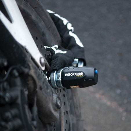 OXFORD PROMOCJA ŁAŃCUCH DO MOTOCYKLA CHAIN LOCK DŁUGOSC 1.2 METRA Z ZAPIĘCIEM PATRIOT (TRZPIEŃ - 14 MM) ŚREDNICA OCZKA 12 MM
