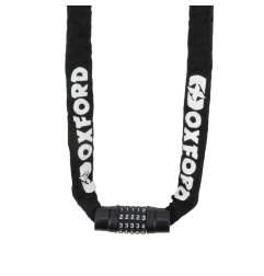 OXFORD PROMOCJA ŁAŃCUCH ZABEZPIECZENIE ANTYKRADZIEŻOWE COMBI CHAIN 8MM x 0,9M (OCZKO 8MM) - (ZAMKNIĘCIE NA SZYFR)