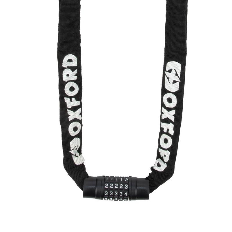 OXFORD PROMOCJA ŁAŃCUCH ZABEZPIECZENIE ANTYKRADZIEŻOWE COMBI CHAIN 8MM x 0,9M (OCZKO 8MM) - (ZAMKNIĘCIE NA SZYFR)