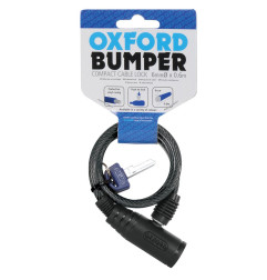 OXFORD ZABEZPIECZENIE ANTYKRADZIEŻOWE (LINKA) BUMPER CABLE LOCK SMOKE ZAMEK NA KLUCZ 6MM X 600MM KOLOR CZARNY