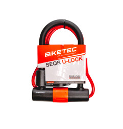 BIKETEC SEQR ZABEZPIECZENIE U-LOCK Z LINKĄ ROZMIAR: LINKA 10MM, 1,2M Z KŁÓDKA 180MM X 260MM, 3KLUCZE, JARZMO 16MM