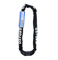 OXFORD PROMOCJA ŁAŃCUCH ZABEZPIECZENIE ANTYKRADZIEŻOWE COMBI CHAIN 6MM x 0,9M (OCZKO 6MM) - (ZAMKNIĘCIE NA SZYFR)