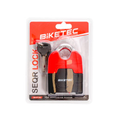 BIKETEC SEQR KŁÓDKA NA KLUCZ (ZESTAW 3 KLUCZY) ROZMIAR: 72MM, JARZMO 13MM