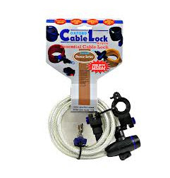 OXFORD LINKA CABLE LOCK Z ZAMKNIĘCIEM DŁUGOŚĆ 1.8M X 12MM KOLOR PRZEŹROCZYSTY BS
