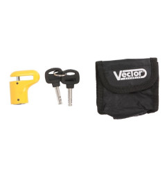 VECTOR (VICMA) BLOKADA TARCZY HAMULCOWEJ DISC LOCK Z POKROWCEM KOLOR ŻÓŁTY (4777)
