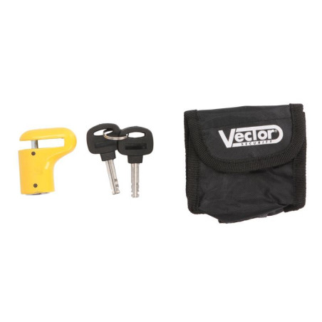 VECTOR (VICMA) BLOKADA TARCZY HAMULCOWEJ DISC LOCK Z POKROWCEM KOLOR ŻÓŁTY (4777)