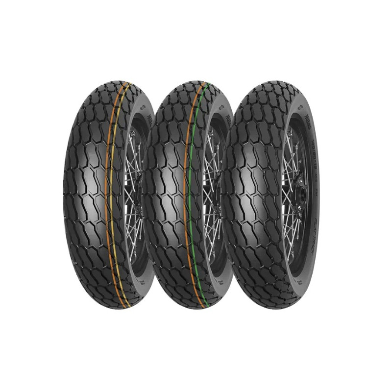MITAS OPONA 130/80-19 (27X7-19) FT-18 FLAT TRACK NHS TT (ZIELONY PASEK) PRZÓD/TYŁ DOT 42/2022