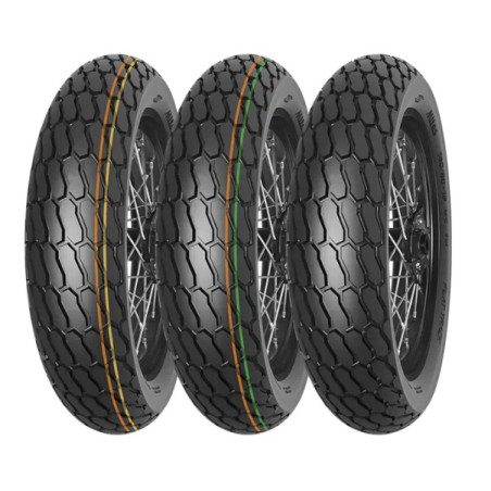 MITAS OPONA 130/80-19 (27X7-19) FT-18 FLAT TRACK NHS TT (ZIELONY PASEK) PRZÓD/TYŁ DOT 42/2022
