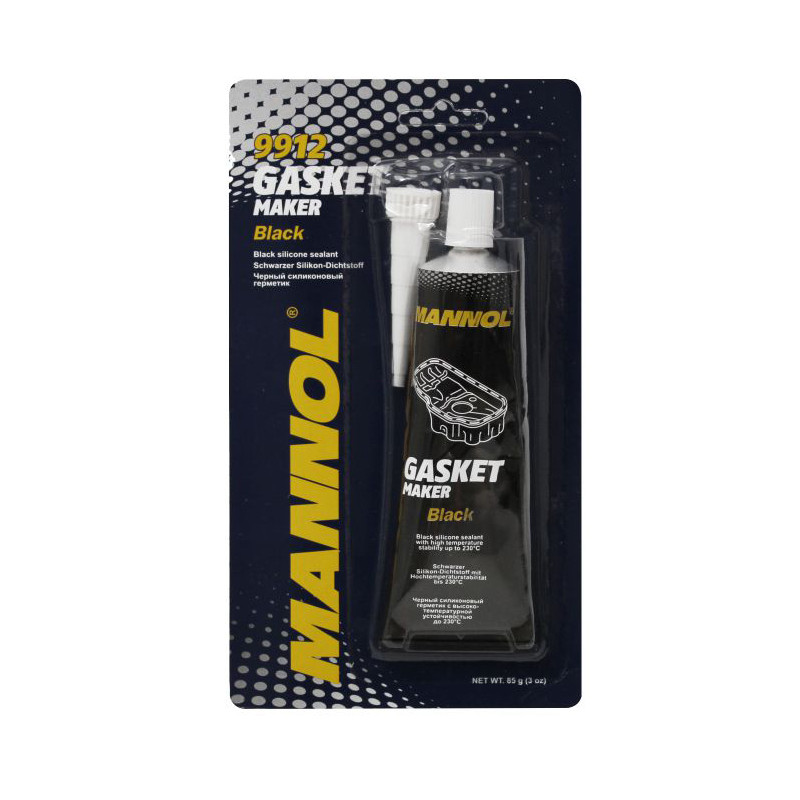 MANNOL GASKET MAKER - SILIKON USZCZELNIAJĄCY- KOLOR CZARNY 85G (ZASTĘPUJE USZCZELKI) (9912) (144)