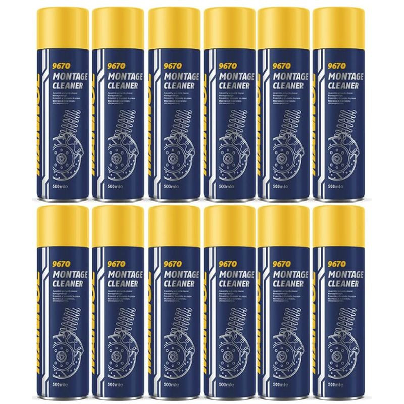 MANNOL MONTAGE CLEANER PREPARAT DO ODTŁUSZCZANIA HAMULCÓW 500ML (9670) - KARTON 24 SZTUKI (BRAKE CLEANER)