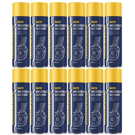 MANNOL MONTAGE CLEANER PREPARAT DO ODTŁUSZCZANIA HAMULCÓW 500ML (9670) - KARTON 24 SZTUKI (BRAKE CLEANER)
