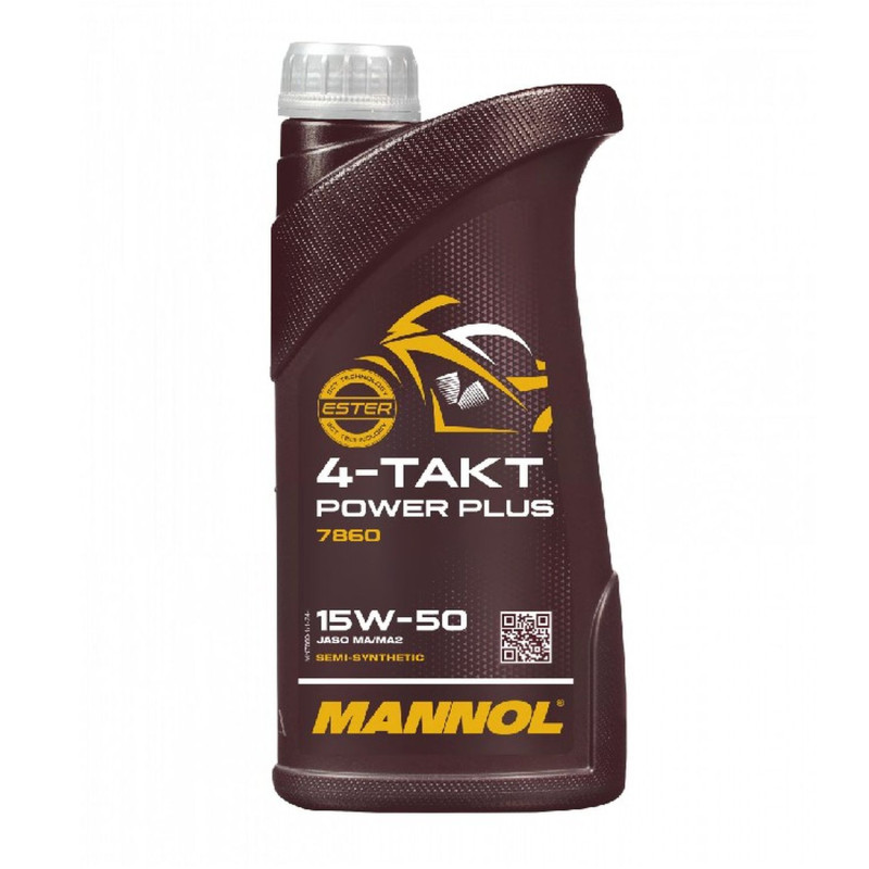 MANNOL OLEJ MOTOCYKLOWY SILNIKOWY 4-TAKT POWER PLUS 15W-50 1L (7860)