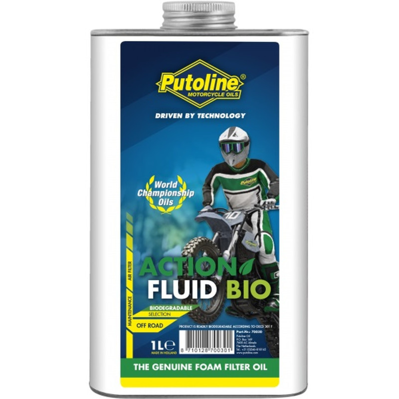 PUTOLINE PŁYN (OLEJ) DO NASĄCZANIA GĄBKOWYCH FILTRÓW POWIETRZA (BIODEGRADOWALNY) ACTION FLUID BIO 1L (AKC)