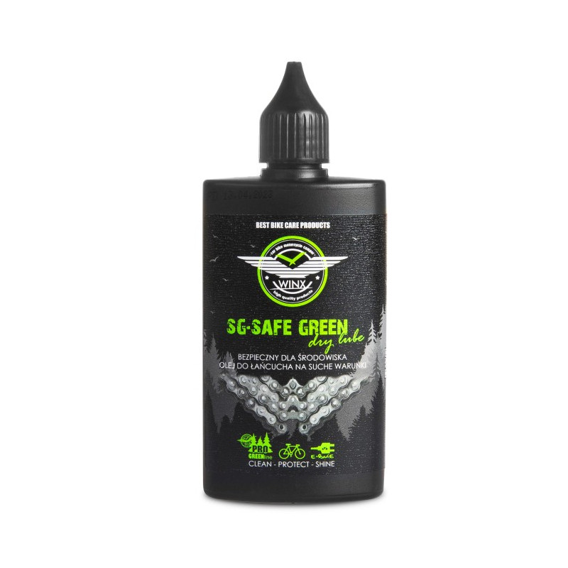 WINX OLEJ DO ŁAŃCUCHA ROWEROWEGO SG SAFE GREEN SUCHE WARUNKI 100ML