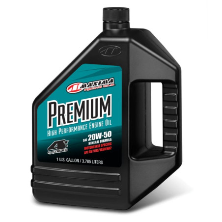 MAXIMA RACING OILS OLEJ SILNIKOWY MINERALNY PREMIUM 20W50 3.785 LITRY (4) (AKC)