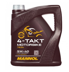 MANNOL OLEJ SILNIKOWY 4T MOTORBIKE 5W40 4L SYNTETYCZNY ESTER TECHNOLOGY (JASO MA/MA2) (7814) (20)