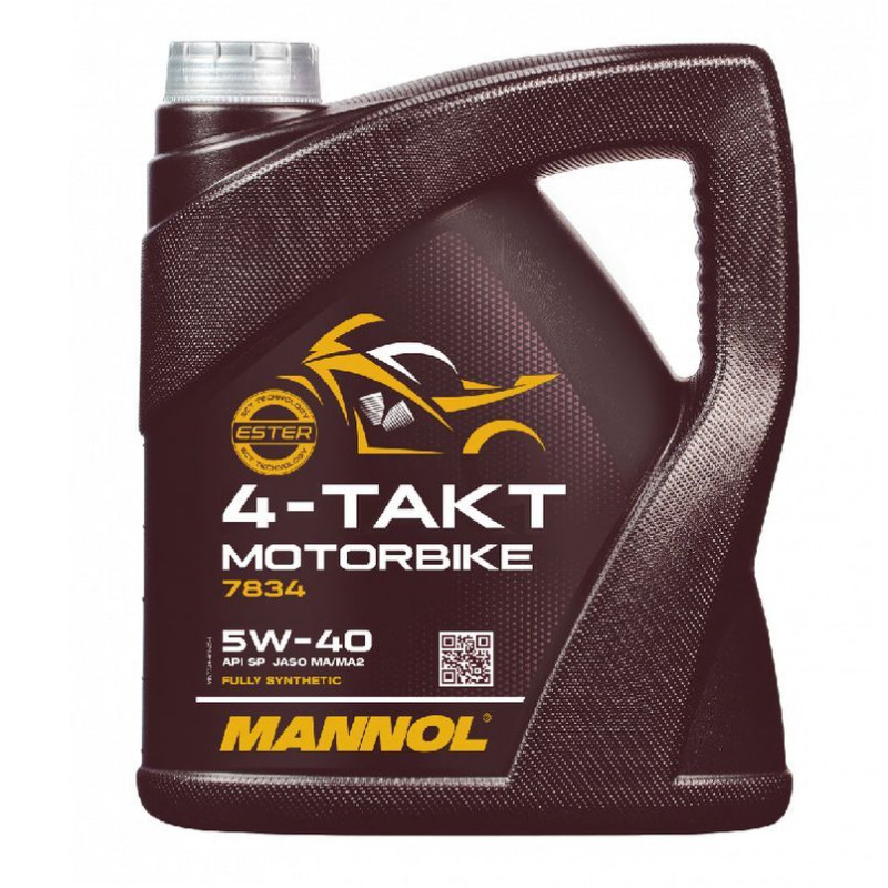MANNOL OLEJ SILNIKOWY 4T MOTORBIKE 5W40 4L SYNTETYCZNY ESTER TECHNOLOGY (JASO MA/MA2) (7814) (20)
