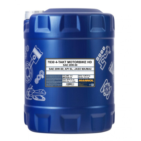 MANNOL OLEJ SILNIKOWY 4T MOTORBIKE HD 20W50 10L V-TWIN MA2 SEMISYNTETYK (7830)